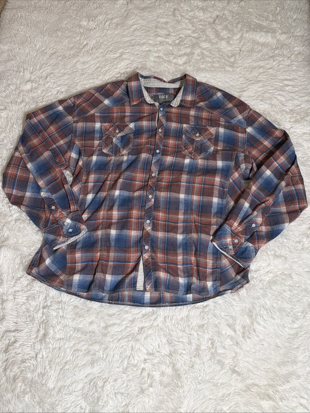 Men’s BKE Button Up Long Sleeve Shirt Size 4XL